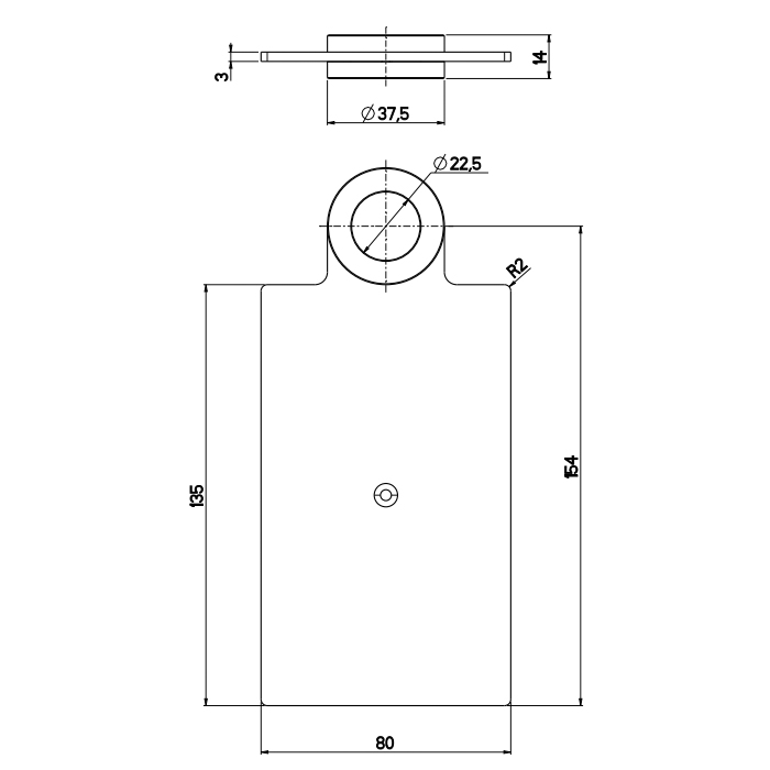 QuadroDesign Полочка для излива или душевой штанги, подвесная, цвет: Brushed Stainless Steel