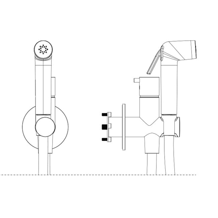 Almar Гигиенический душ со шлангом 120 см, вывод с держателем и прогрессивный картридж, цвет: Gun Metal Brushed PVD(без встраиваемой части)