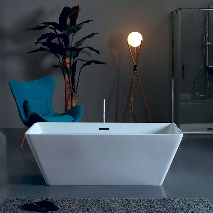 Kerasan Ego Ванна отдельностоящая, акриловая  160х70х55см в комплекте со сливом Click-clack, цвет: белый