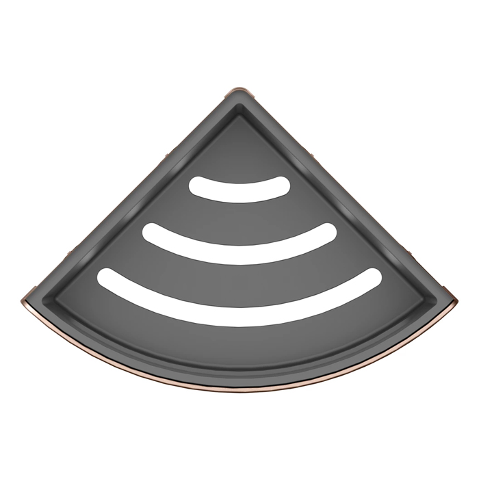 Keuco Elegance Полочка для душа, подвесная, угловая, цвет: brushed red gold/anthracite