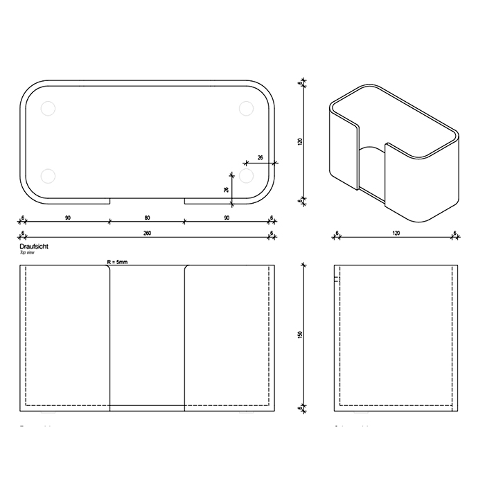 Decor Walther Black Stone Держатель для бумажных полотенец, настольный, цвет: черный матовый