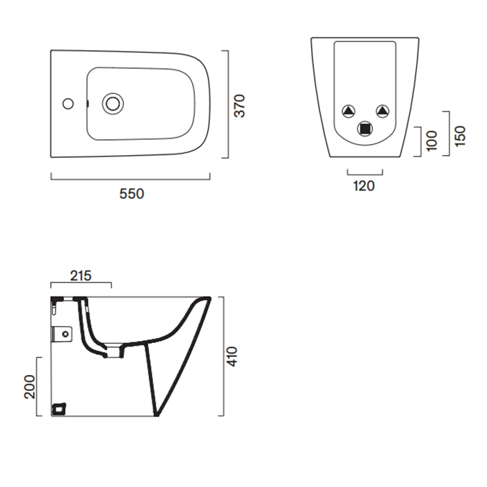 Catalano Green Биде напольное 55х37см, с 1 отв. под смеситель, цвет: белый глянцевый