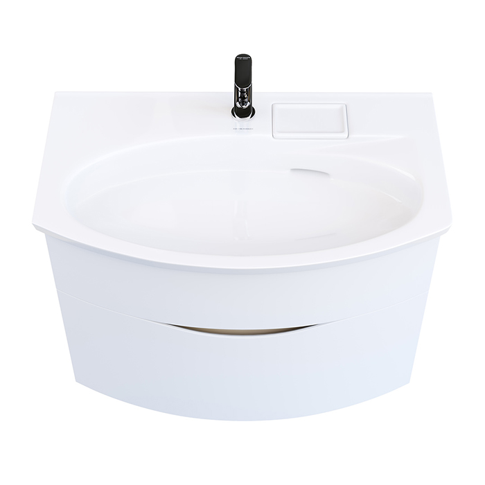 Kerama Marazzi Riva Тумба подвесная 80см, с раковиной, цвет: белый матовый