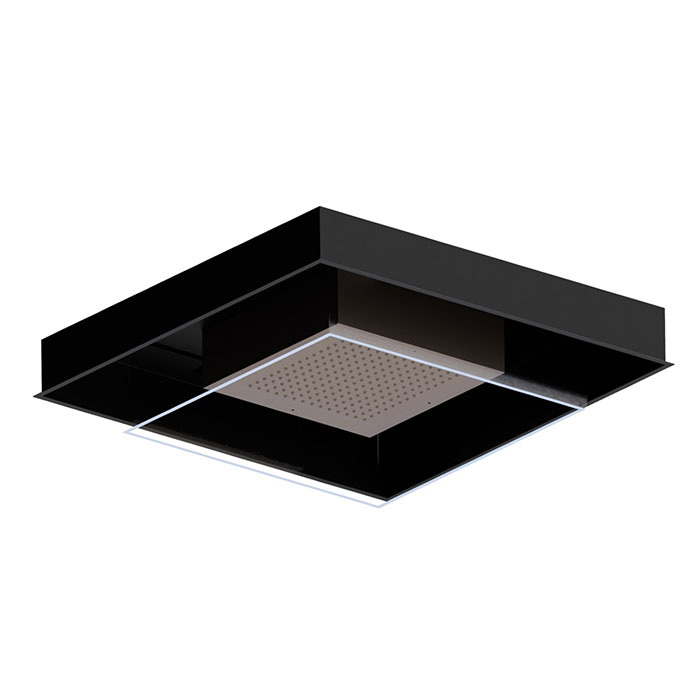 Newform Head Showers Верхний душ 74x74см, потолочный, скрытый, хромотерапия, цвет: copper glossy / черный