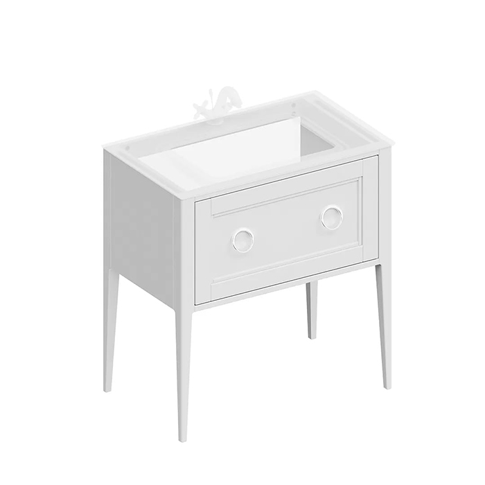 Kerama Marazzi Plaza Classic Тумба напольная 80см, 1 ящик, цвет: белый матовая