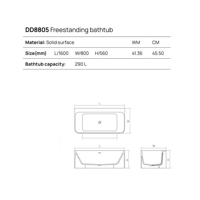 Dea Design Stripes Ванна 160х80х56см., отдельностоящая, Solid Surface, цвет: White №18