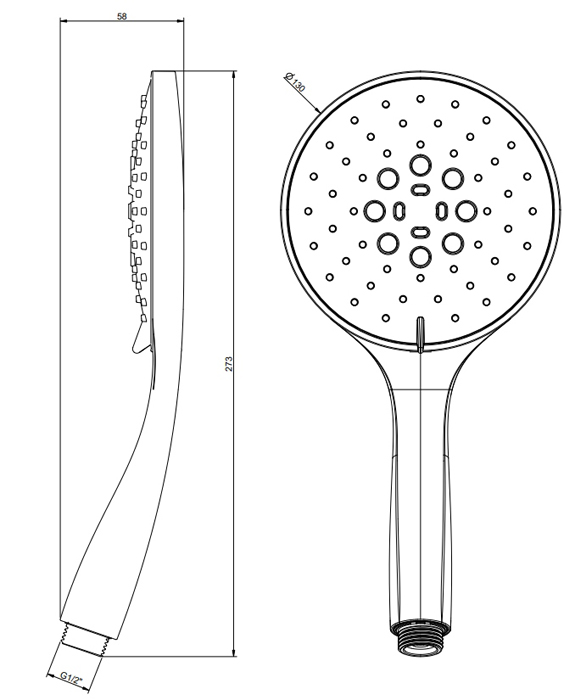 Gessi Emporio shower Ручной душ, с 3 режимами струи с защитой отизвесткового налёта с черным диском, цвет: Finox Brushed Nickel