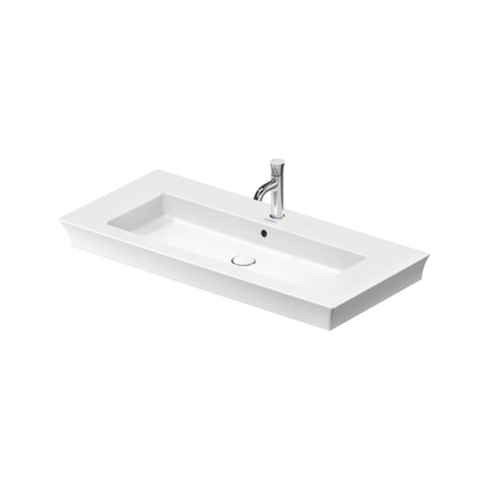 Duravit White Tulip Раковина накладная 105х49см, с переливом, с 1 отв., WonderGliss, цвет: белый	