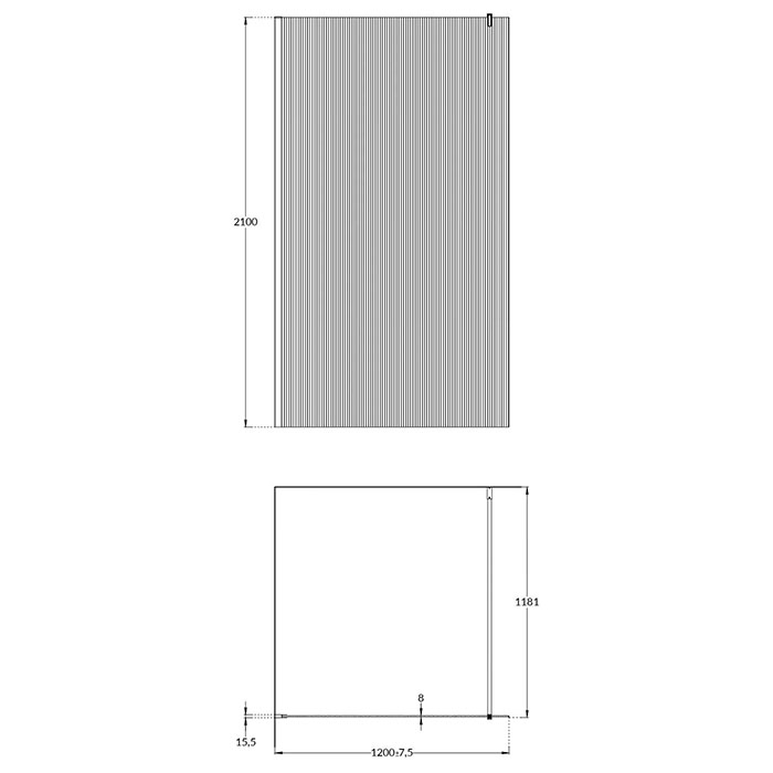 Kerama Marazzi Cristallo Душевое ограждение 120х210см, рифленое стекло, цвет: хром