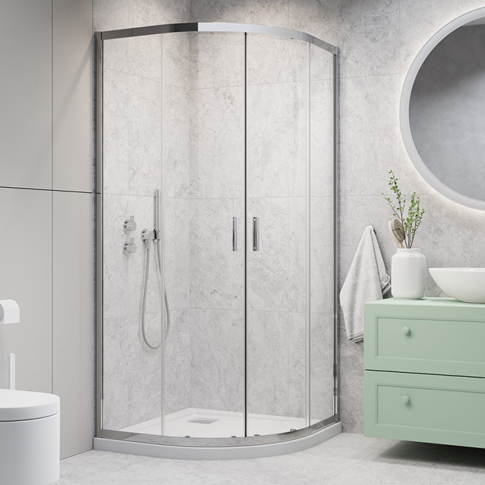 Radaway Alienta E Душевое ограждение 80x90см, стекло прозрачное, покрытие Easy Clean, профиль: хром