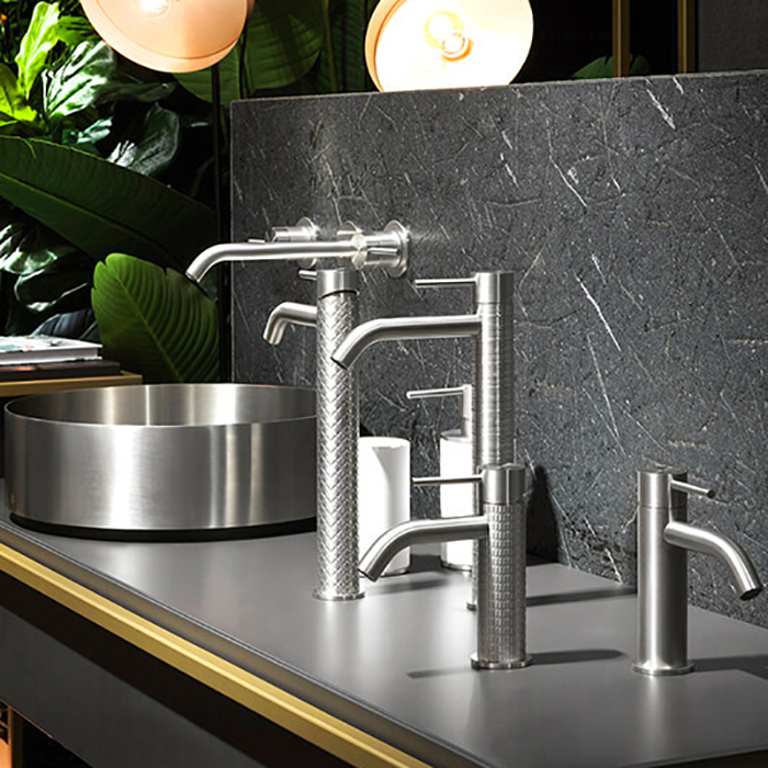 Gessi 316 Раковина 40 см, без отв., для установки на столешницу, без перелива, нержавеющая сталь, цвет: Steel brushed