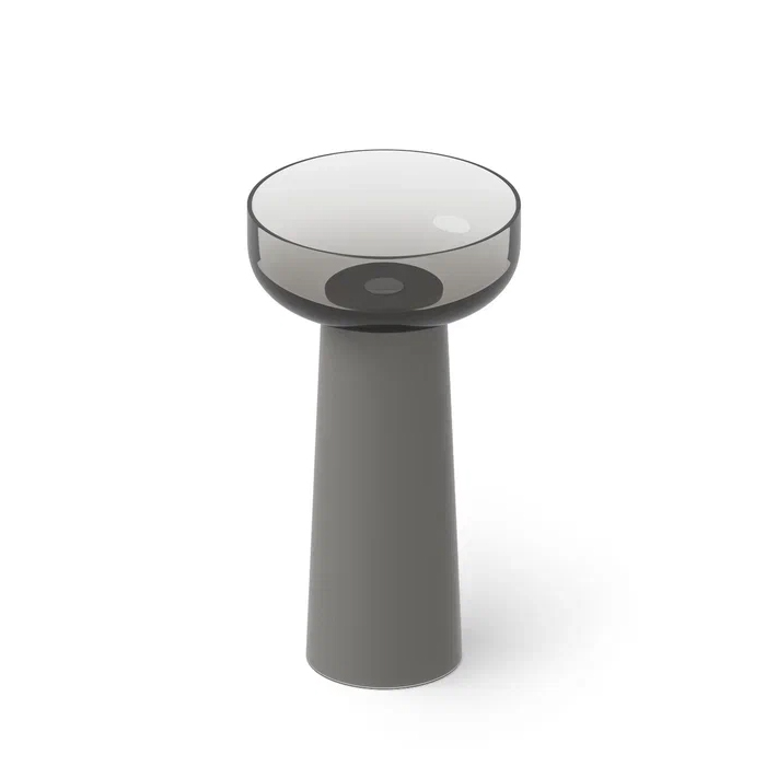 Dea Design Pedestal Basin Раковина 48х48х88см., напольная, без отв., Glasstech, прозрачная смола, цвет: Smoky Black R4