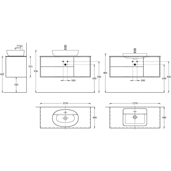 Kerama Marazzi PLAZA Modern Тумба подвесная 120x48см, 3 ящика, цвет: белый / дуб виченце