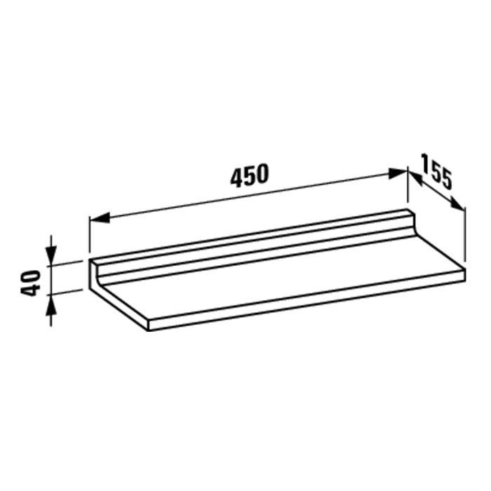 Laufen Kartell Полочка 45х15.5х4см., подвесная, пластик, цвет: черный