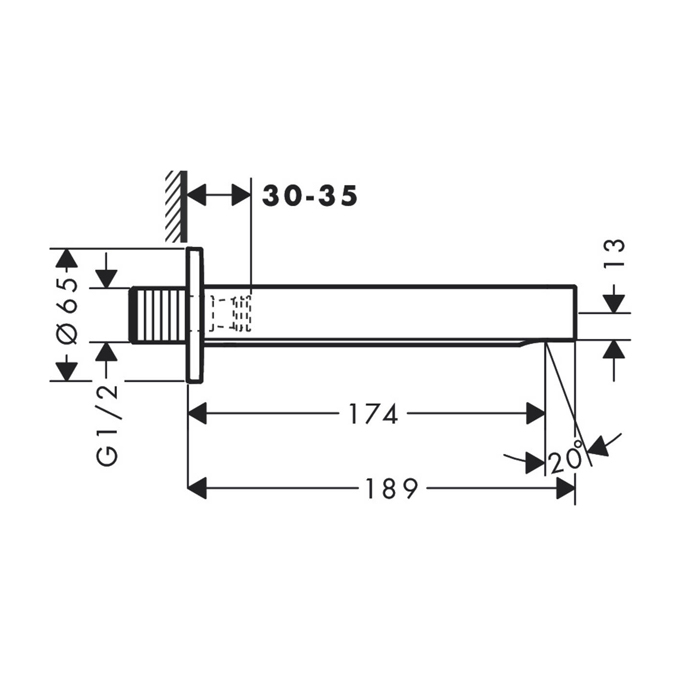 Hansgrohe Finoris Излив на ванну, цвет: матовый белый