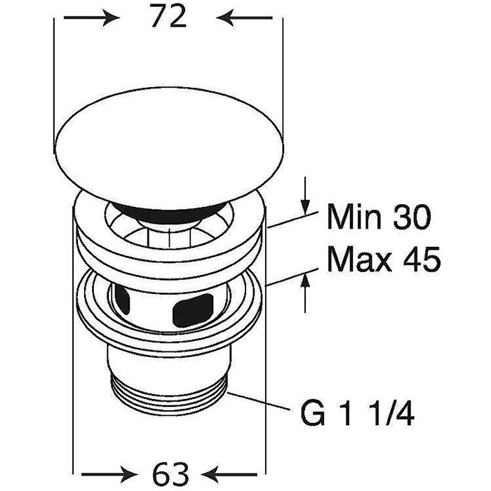 Villeroy&Boch ViConnect Донный клапан для раковины, с переливом, с керамической крышкой, нажимной, цвет: альпийский белый