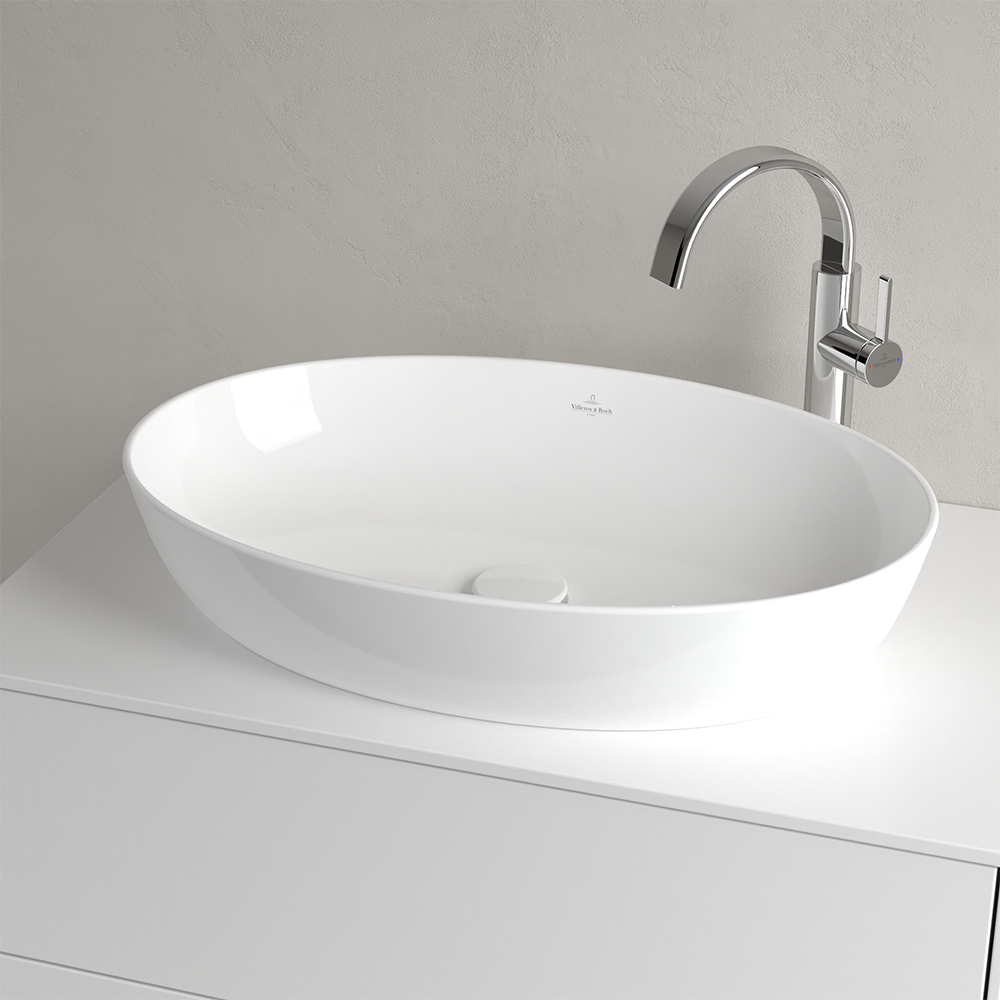 Villeroy&Boch Artis Раковина овальная 61x41x13см, без перелива, CeramicPlus, цвет альпийский белый