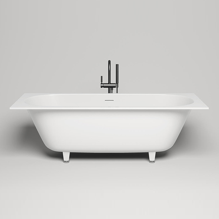 Salini Orlanda Axis Встраиваемая ванна на ножках 180х80х60cм., "Up&Down", сифон, интегрированный слив-перелив, материал: S-Stone, цвет: белый матовый