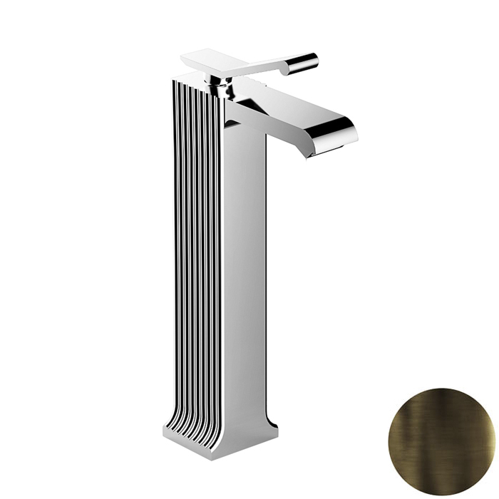 Stella Casanova Смеситель для раковины, на 1 отв, высокий, без донного клапана, цвет: бронза темная