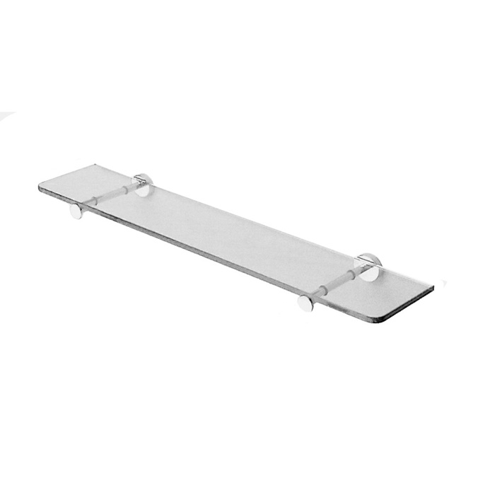 Stella Lucilla Полочка стеклянная под зеркало 60 см, подвесная, цвет: хром