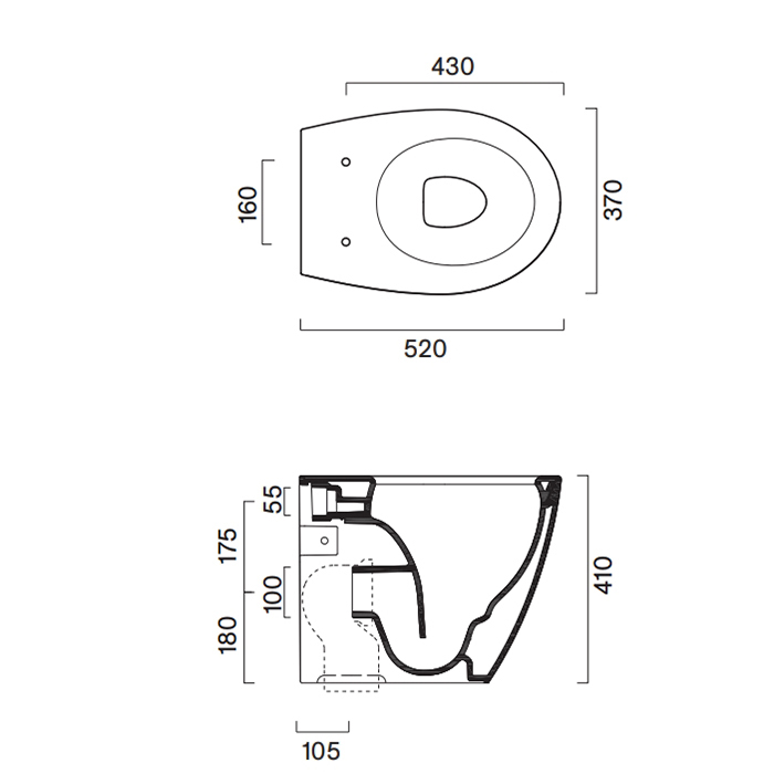 Catalano Italy Унитаз напольный 52х37см., безободковый, смыв Tornado, покрытие Cataglaze+, цвет: белый глянцевый