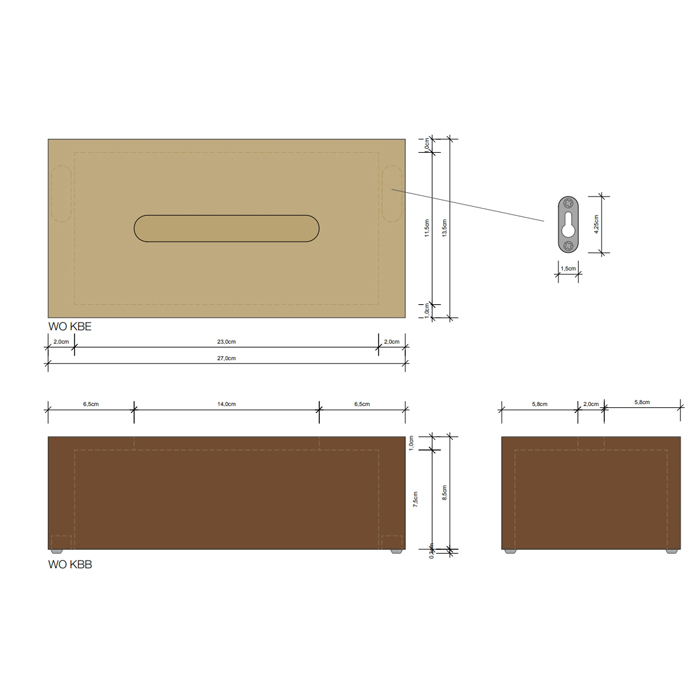 Decor Walther Wood KB Диспенсер для салфеток 27x13.5x8.5см, настольный,  цвет: темный ясень