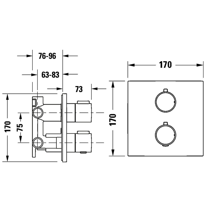 Duravit Thermostatic Смеситель для ванны, встраиваемый, термостатический, цвет: хром