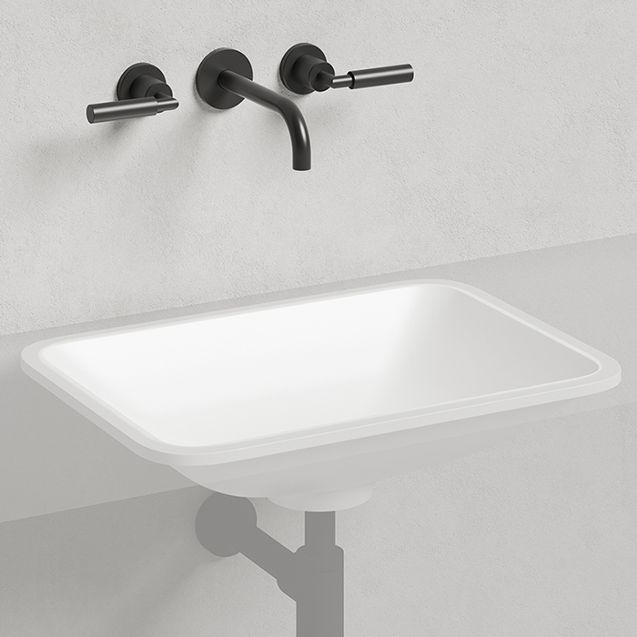 Salini Marea 06 Раковина врезная снизу 55х40х13.4cм., без отв., без перелива, мат-л: S-Sense, цвет: белый