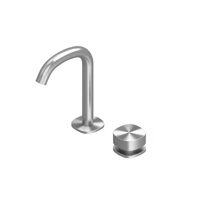 QuadroDesign Source Смеситель для раковины, 2 отв., цвет: Brushed Stainless Steel