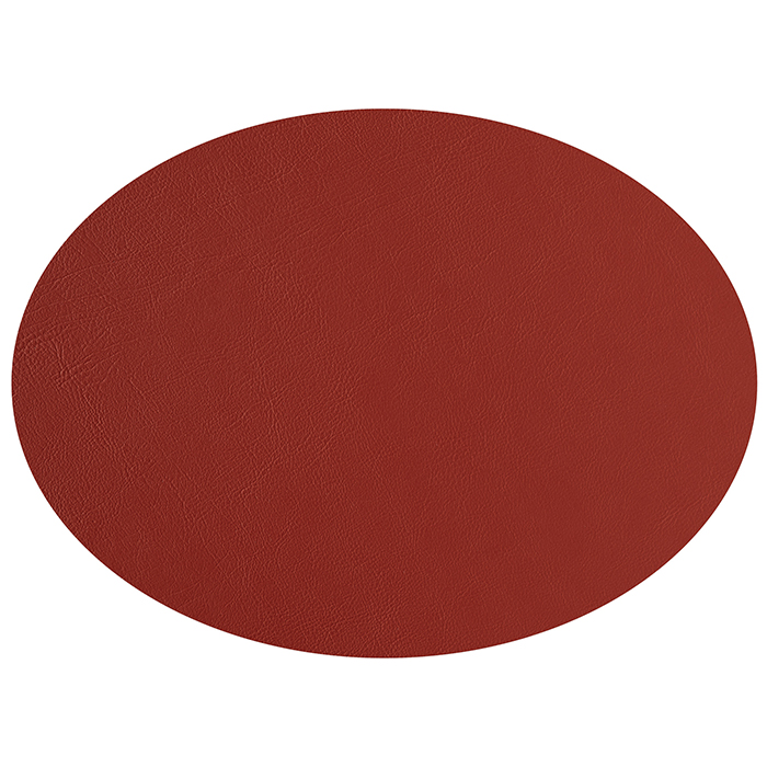 ADJ Плейсмат 47.5x35см., овальный, натуральная кожа, цвет: коньяк/бордо