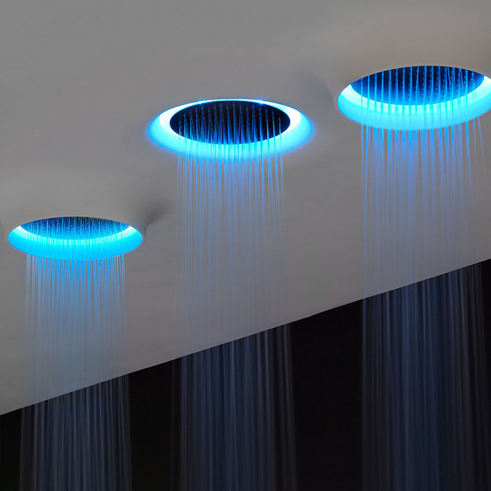 Antonio Lupi Meteo Встраиваемый верхний душ, 62х62см, c LED подсветкой, цвет: нержавеющая сталь/белый
