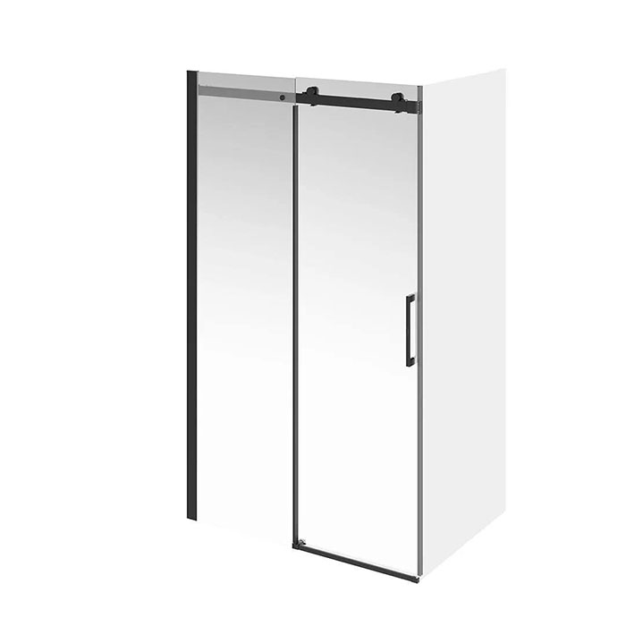 Kerama Marazzi Cristallo Душевая дверь 120х210см, раздвижная с функцией soft close, цвет: черный матовый