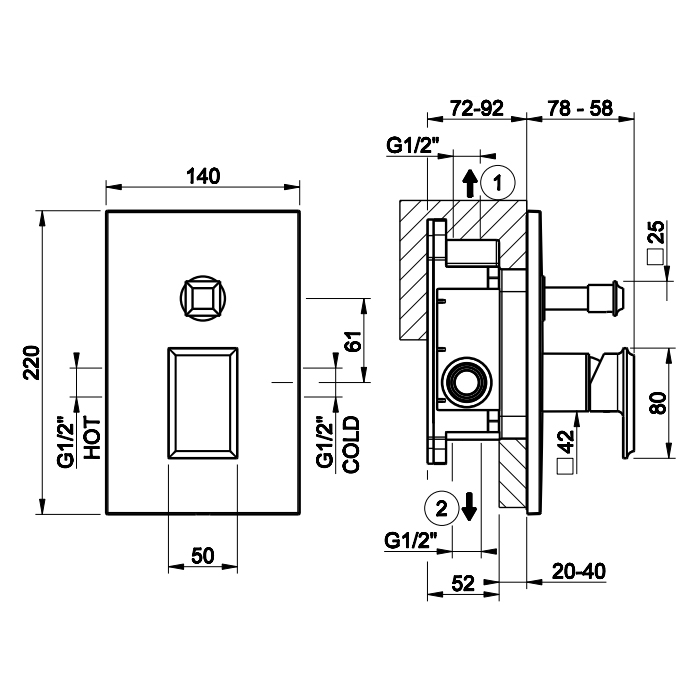 Gessi Eleganza Смеситель для ванны, встраиваемый, цвет: Antique Brass