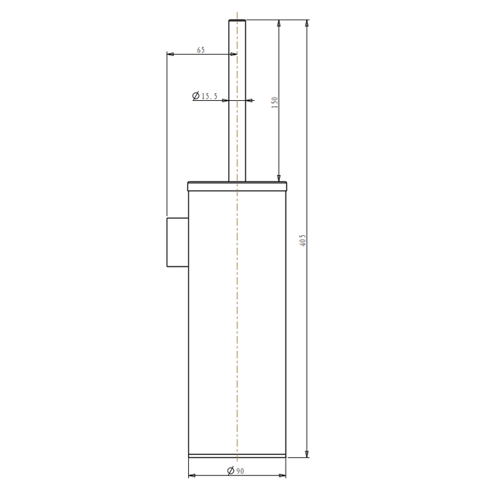NEMO Ершик для туалета, подвесной, цвет: gun metal