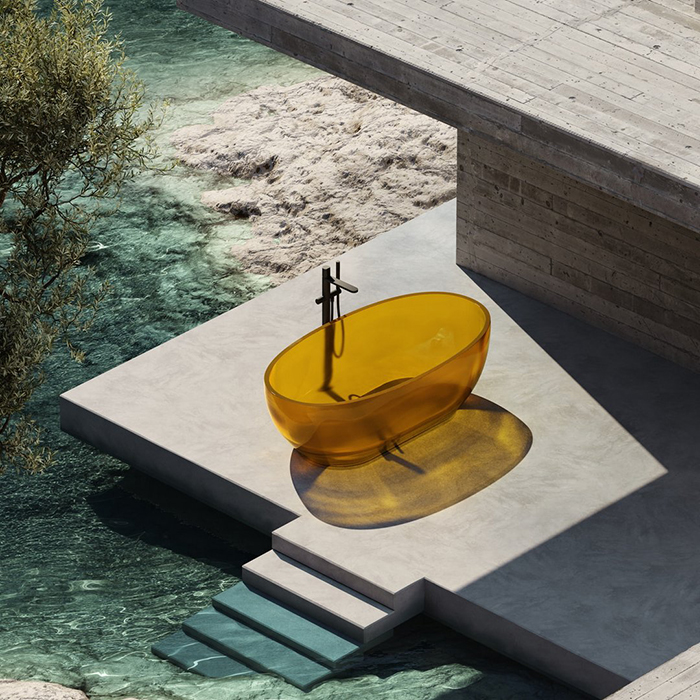 Antonio Lupi Reflex Ванна отдельностоящая, овальная, 167х86х53см, Cristalmood, цвет: Ocra