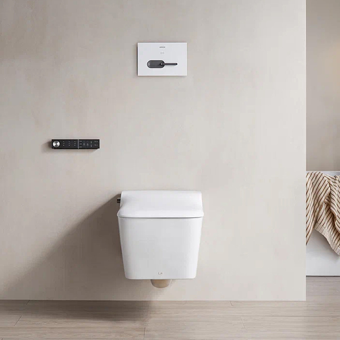 Arrow Glacier Унитаз Smart с функцией биде, 41x60см, подвесной, безободковый, клавиша смыва, цвет: белый