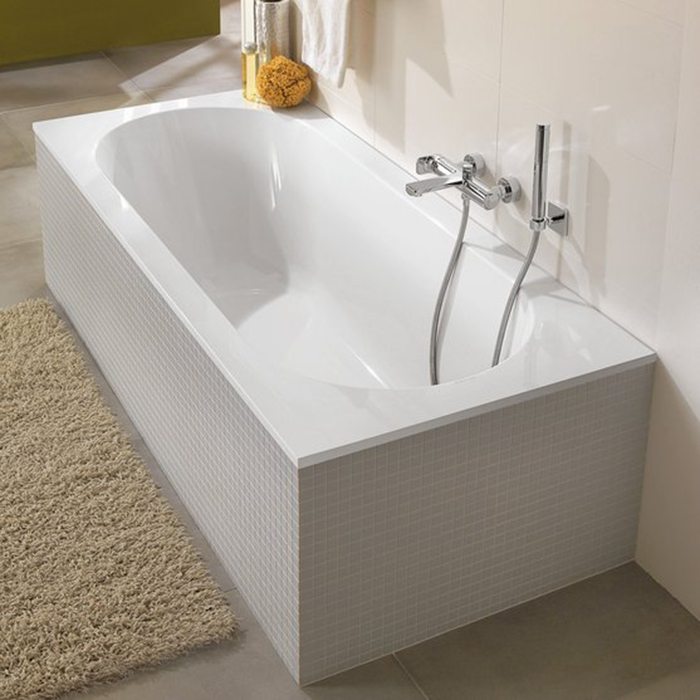 Villeroy&Boch Oberon Ванна 170х75х45см., встраиваемая, слив, ножки, Quaryl, цвет: альпийский белый