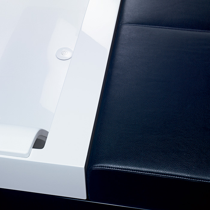 Burgbad Crono Ванна отдельностоящая 180x130x59-61 см, прямоугольная, вкл. мебель, цвет: белый/черный глянец