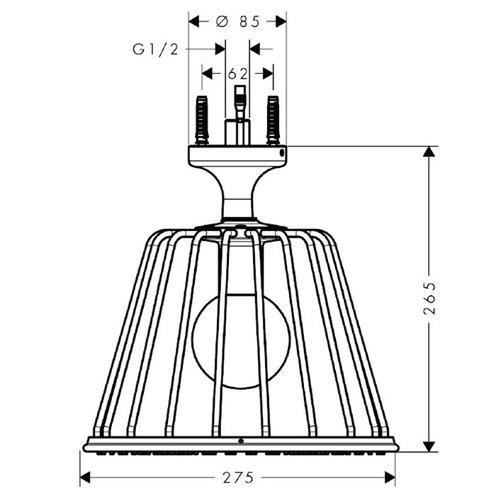 Axor LampShower Верхний душ 1jet с потолочным подсоединением, цвет: хром 