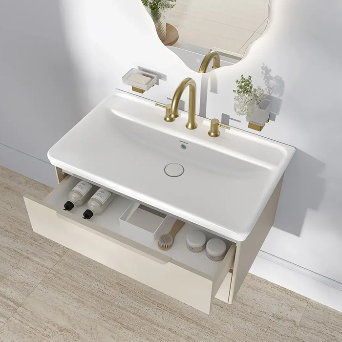 Kerama Marazzi Elegance Раковина подвесная 80см, с 3 отв., цвет: белый глянцевый