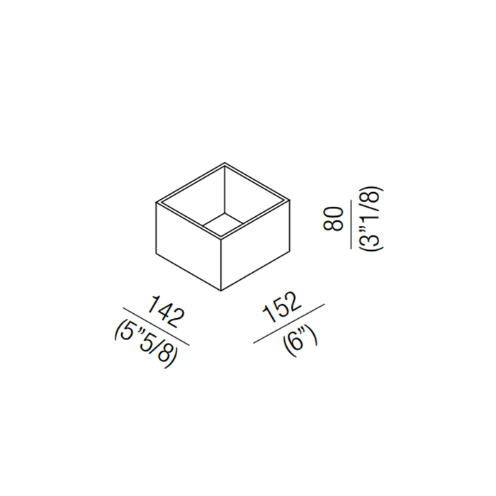 Agape Puzzle Низкий большой ящик 15.2x14.2x8 см, цвет: серый