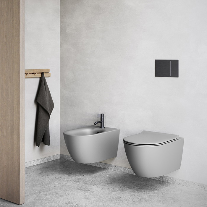Catalano Sfera Унитаз подвесной 55х35см, безободковый, смыв Tornado, покрытие Twinglaze+, цвет: серый матовый