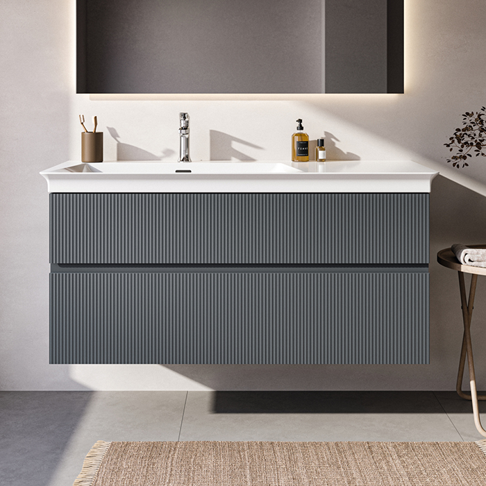 Ideal Standard Finesse Тумба с раковиной 120x50см, подвесная, SX, 2 ящика, 1 отв., цвет: пепельно-голубой матовый