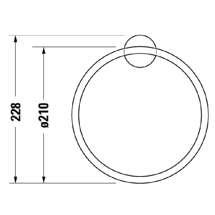 Duravit Starck T Полотенцедержатель - кольцо 22.8см, подвесной, цвет: черный матовый