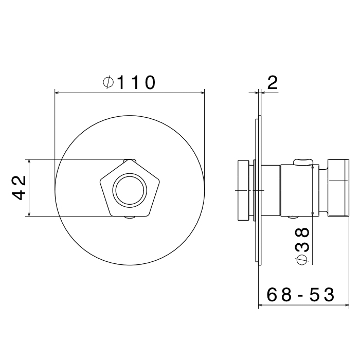 Newform ParkLE Смеситель для душа, встраиваемый, термостатический, цвет: PVD glossy gold/черный матовый