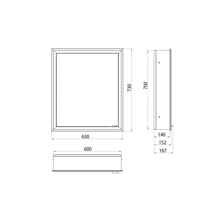Emco Prime Зеркальный шкаф 60см., с подсветкой LED Facelift встраив. модель, 1-дверка, IP 20 петли слева, зеркальная задняя стенка