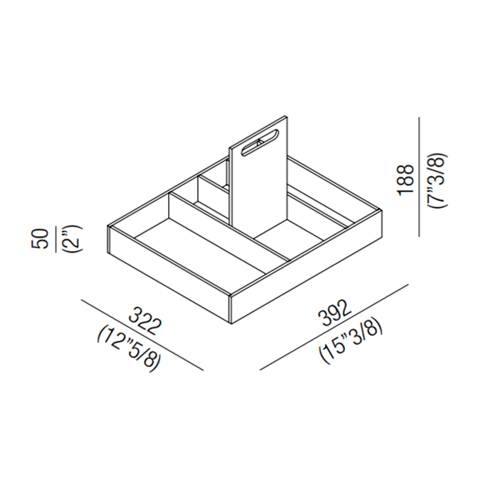 Agape Puzzle Подставка для ящиков 39.2x32.2x18.2 см, цвет: серый