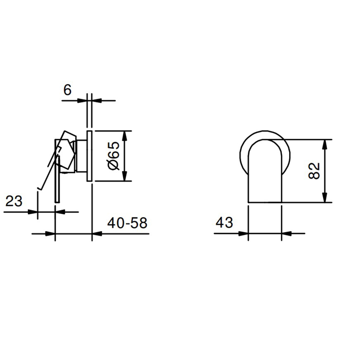 Fantini Mare Смеситель для душа, встраиваемый, цвет: хром