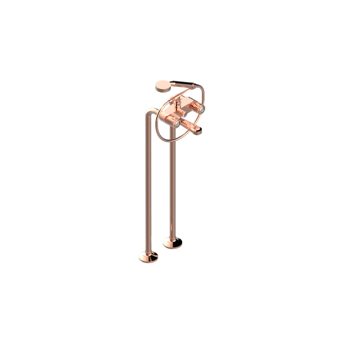 THG CORVAIR FIOR DI BOSCO Смеситель для ванны напольный, с ручным душем и шлангом 1500 мм., цвет: Blush PVD