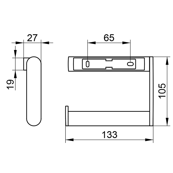 Keuco Plan Держатель т/б поворотный, открытый, подвесной, цвет: хром